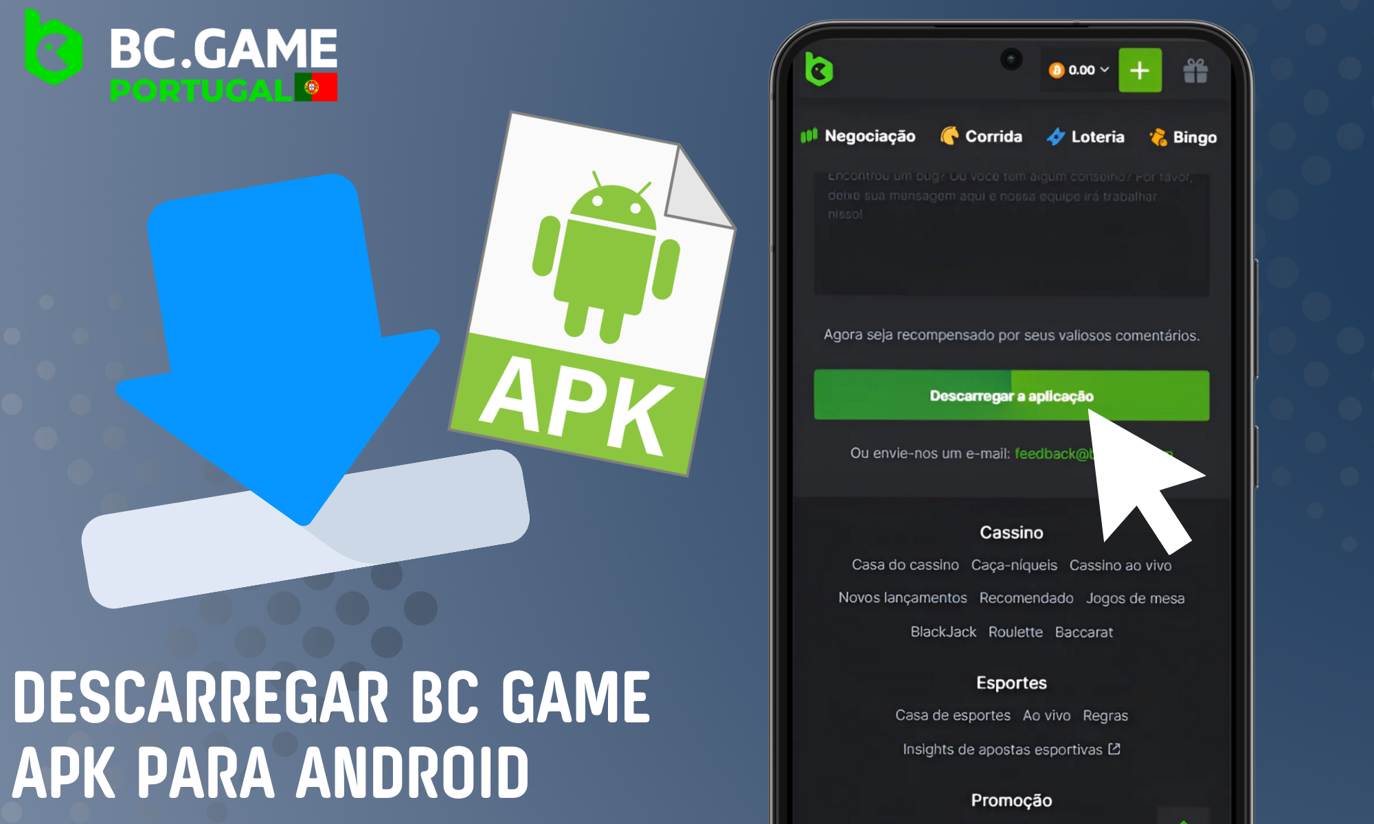 Descarregar a aplicação BC Game em telemóveis Android