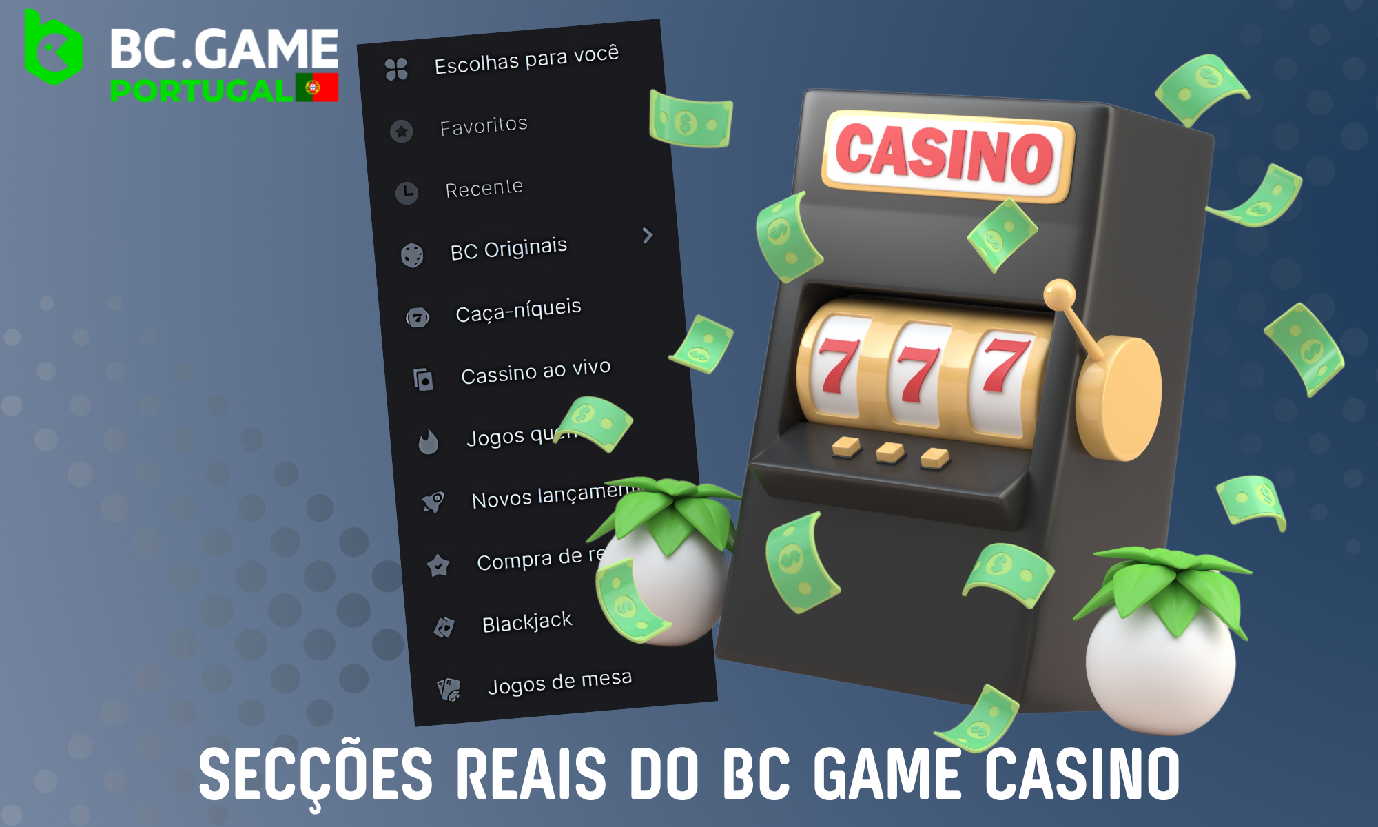 O BC Game Casino tem diferentes secções nas quais é apresentado um grande número de jogos diferentes
