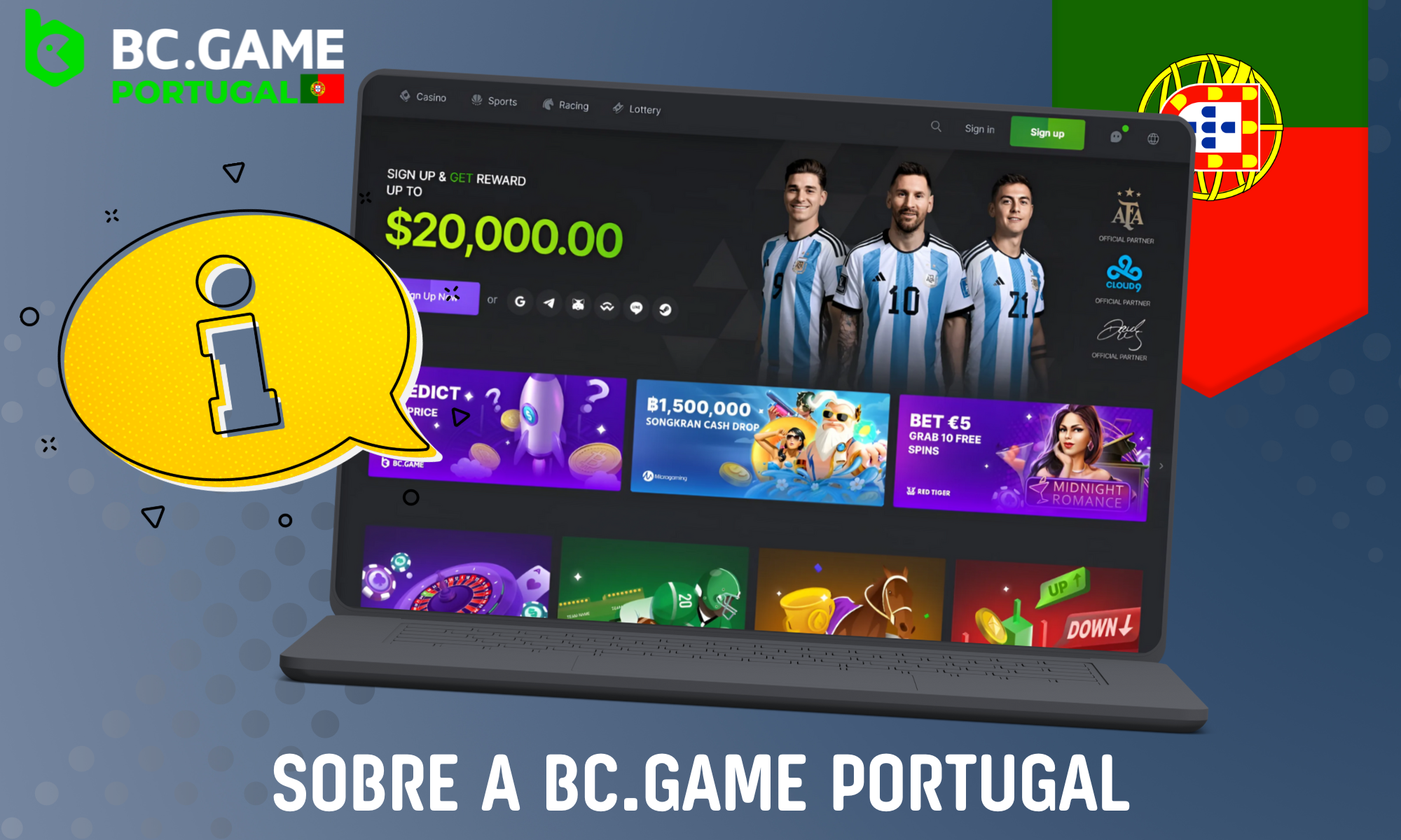 Mais informações sobre o casino online BC.GAME Portugal