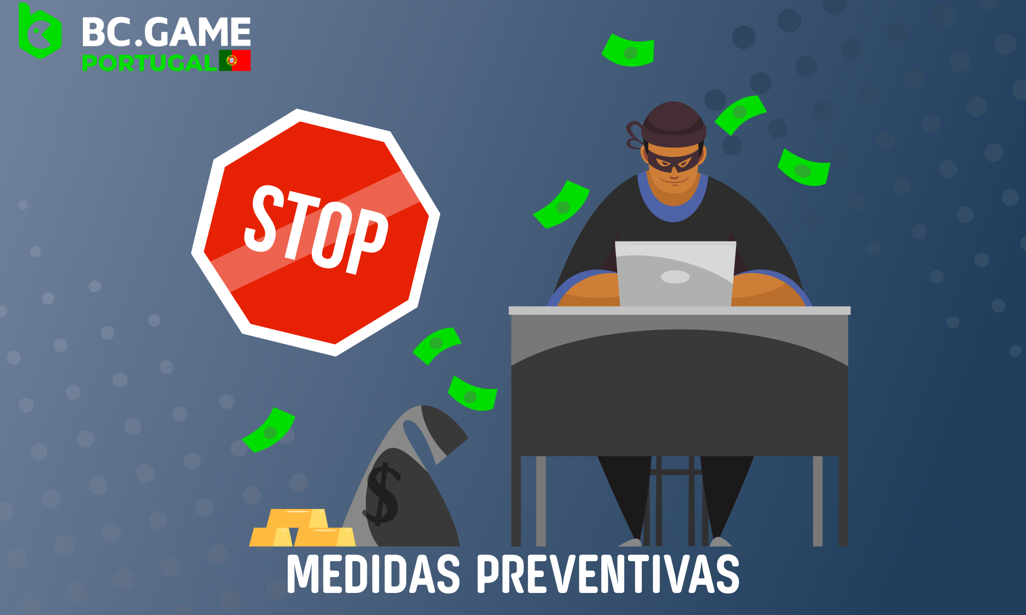 A empresa BC.Game toma diversas medidas para minimizar os riscos de crimes financeiros no site de Portugal.