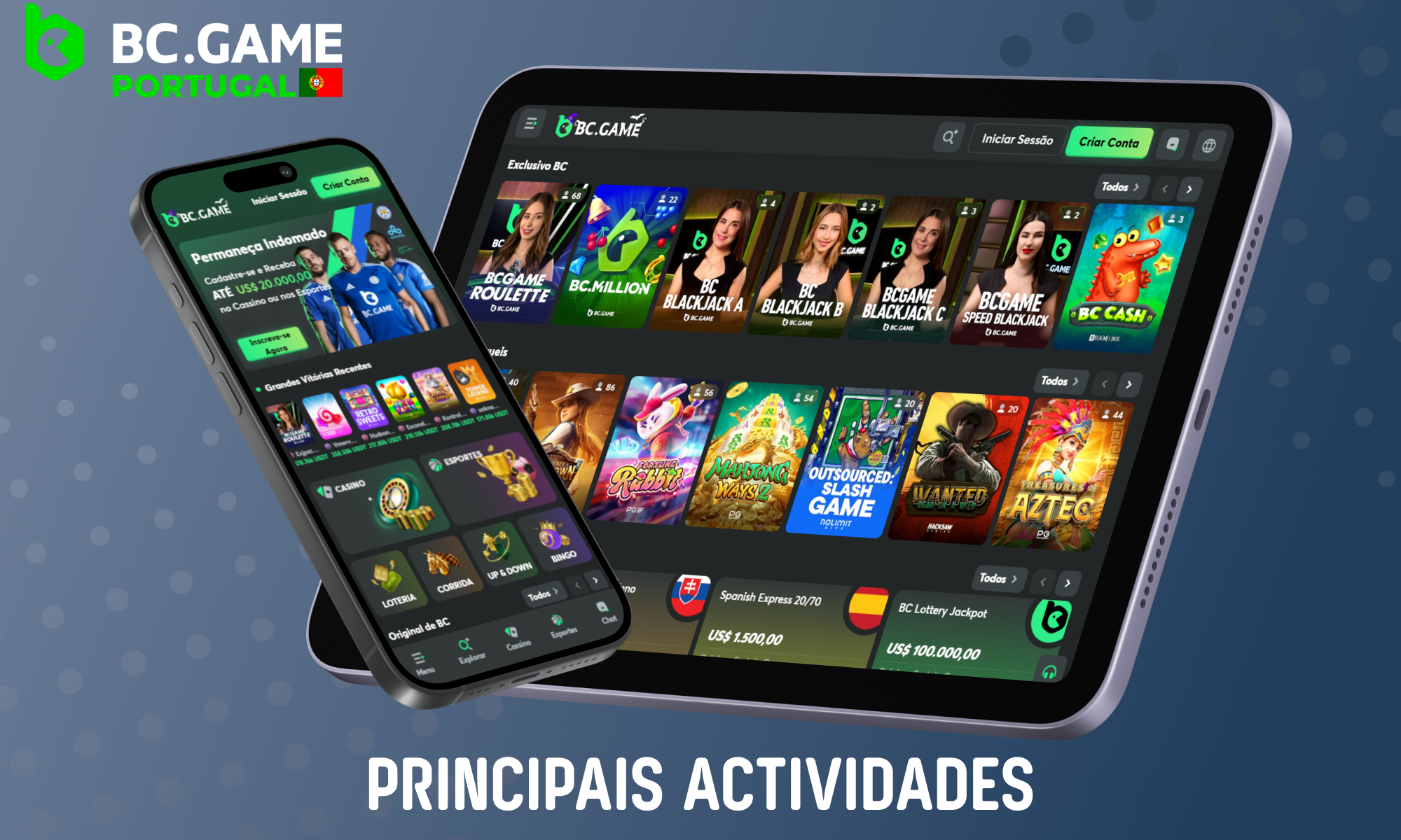 O site BC GAME oferece milhares de jogos de slot, blackjack, jogos de mesa e seções de cassino ao vivo para jogadores portugueses