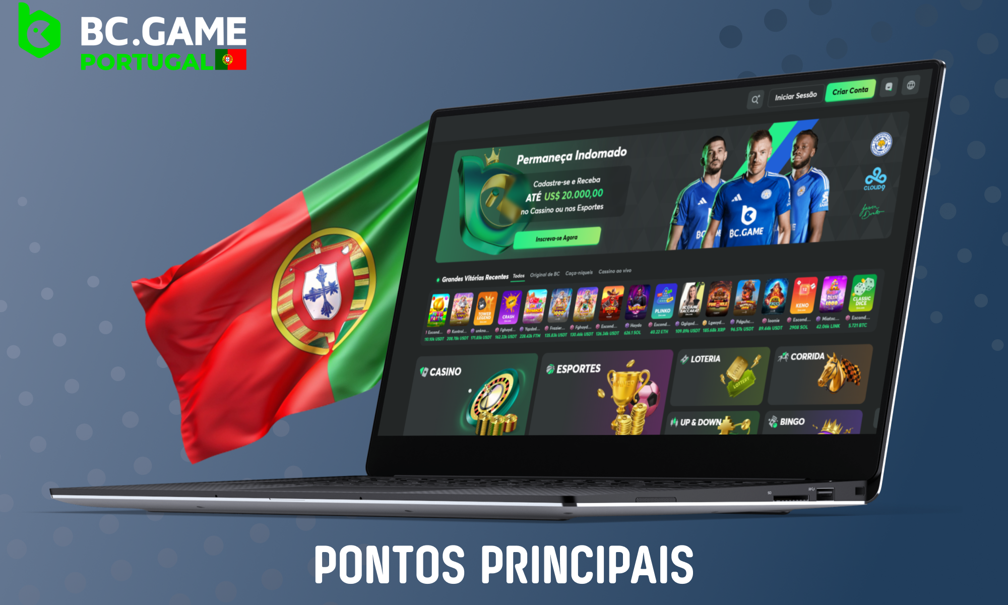 BC.GAME Portugal destaca-se dos restantes casinos online